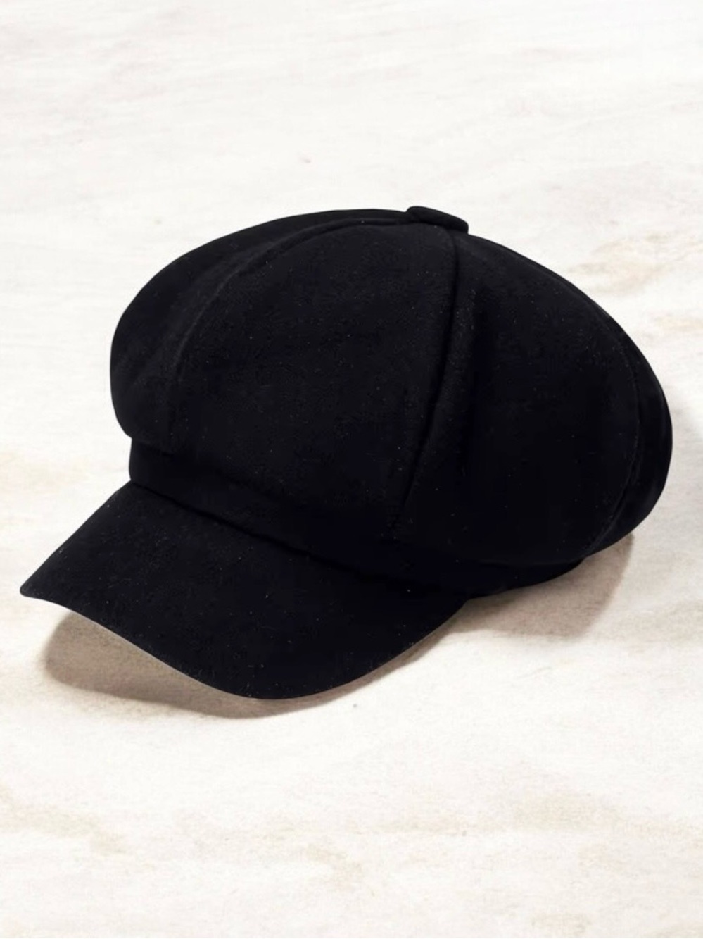 Womens Black Beret Newsboy Cap